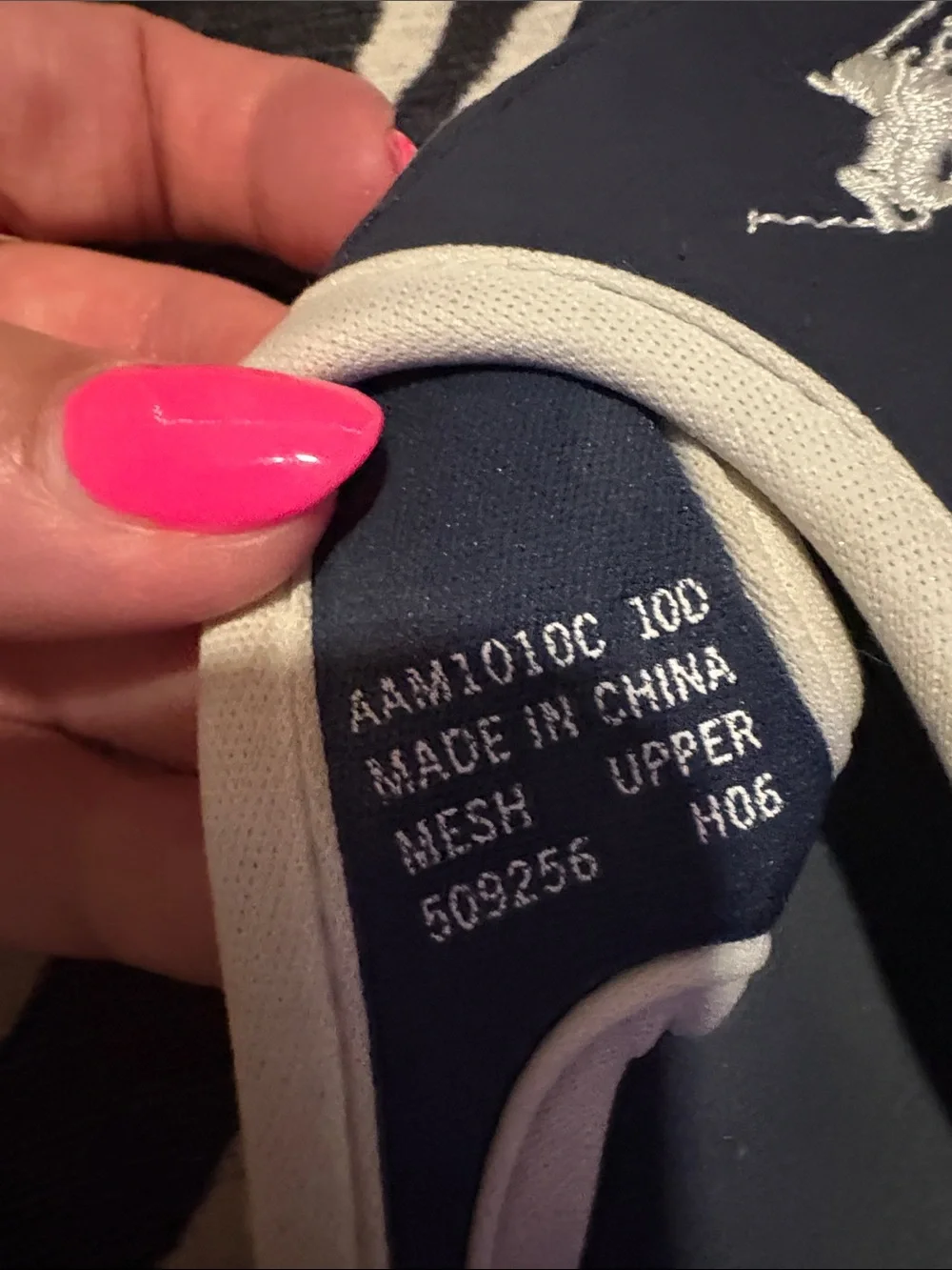 Polo by Ralph Lauren Navy and Cream Men's Flip Flops